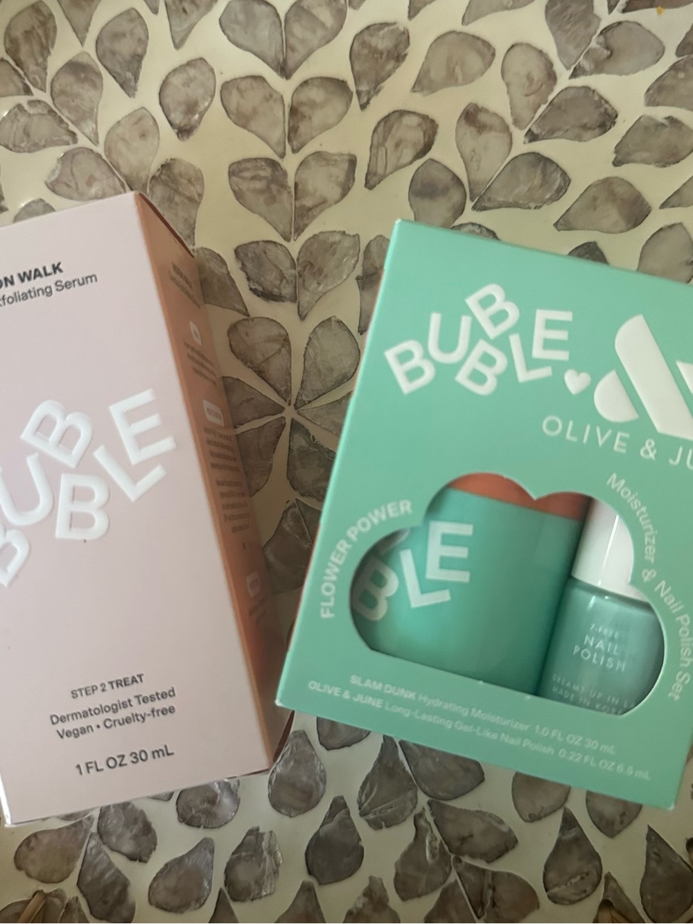 Bubble Skincare Bundle - Moon Walk Serum & Olive June Flower Power Set NIB